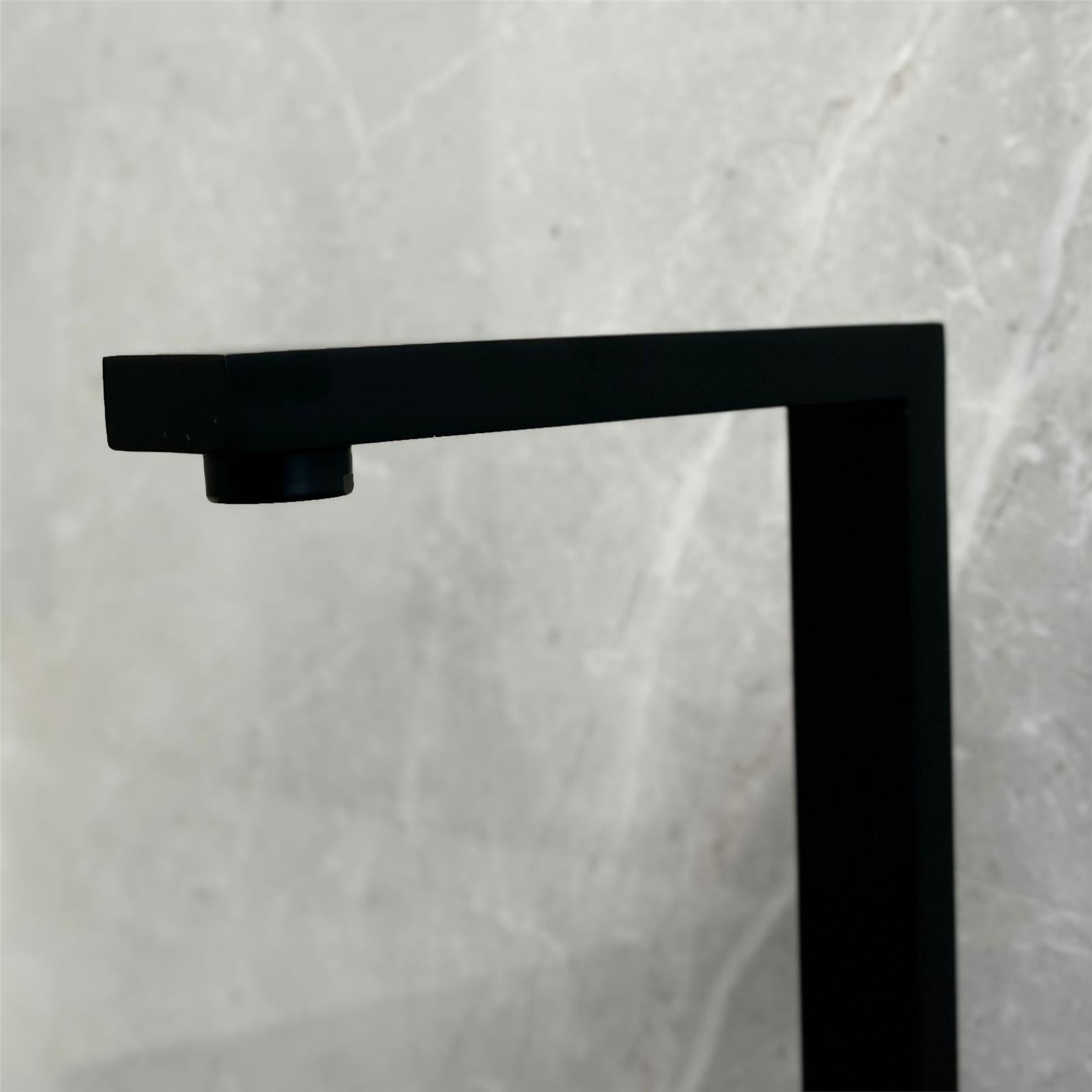 Liquida W17BL Twin Lever 360 Degree Swivel Spout Black Kitchen Mixer Tap